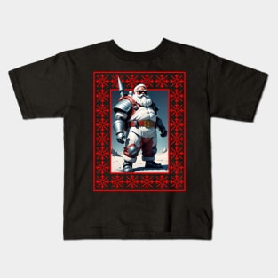 Cool Armed Santa. Ugly Christmas Sweater Kids T-Shirt